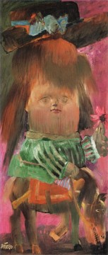 Fernando Botero Painting - Chica en un burro Fernando Botero
